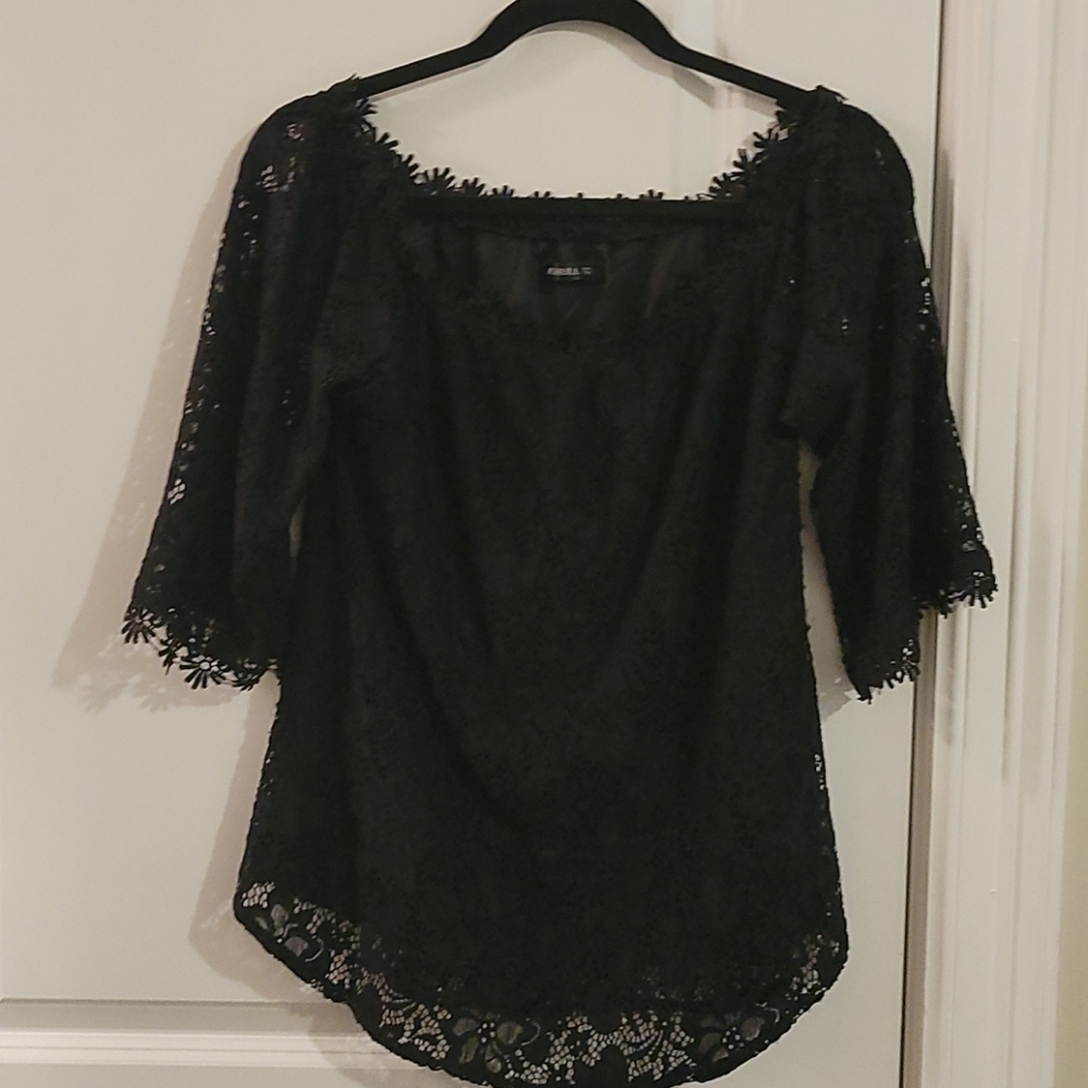 Off-the-Shoulder Lace Blouse